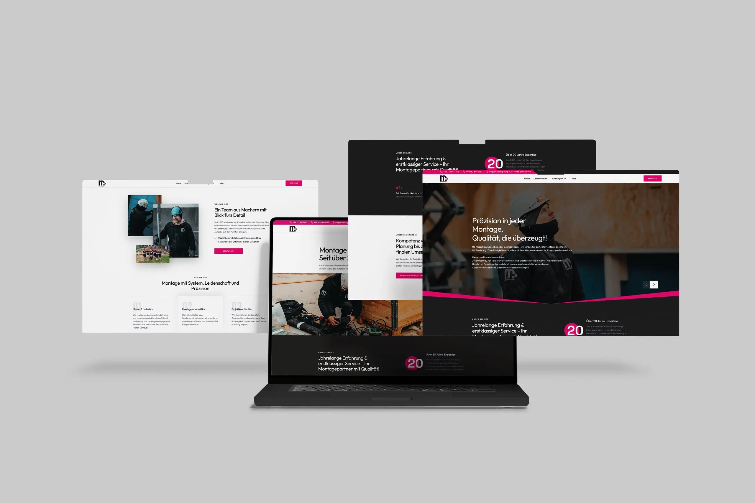 Von PegasusPrint gestaltete Website-Ansichten auf Laptop und Smartphone